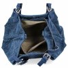 Geantă din piele italiană Shopper Bag cu modele la modă 5566-S albastră